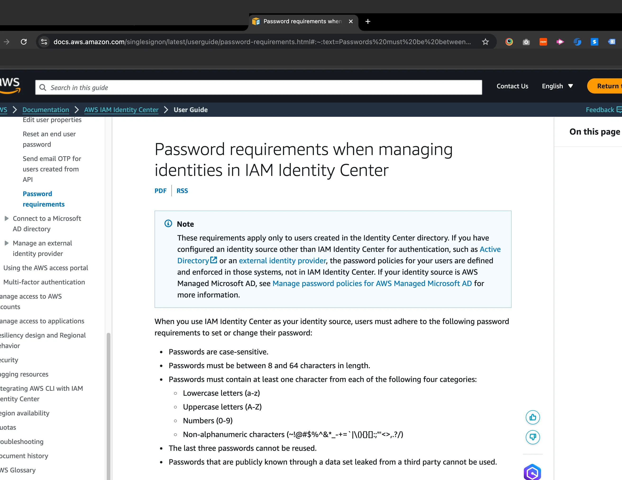 Real AWS IAM password policy evidence from our compliance repository