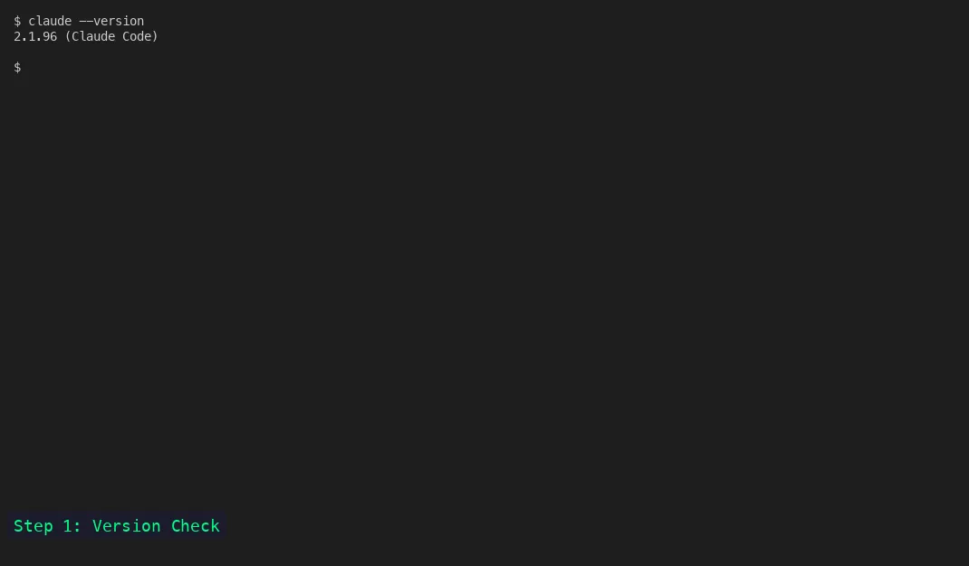 Annotated terminal screenshot with step label
